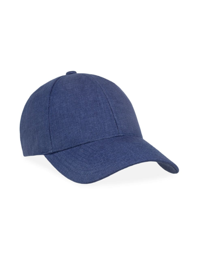 Shop Varsity Headwear Men's Linen Baseball Hat In Oxford Blue Linen