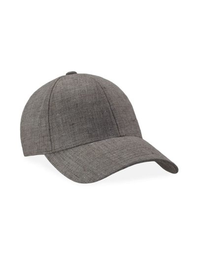 Shop Varsity Headwear Men's Argent Linen Baseball Cap In Argent Khaki Linen