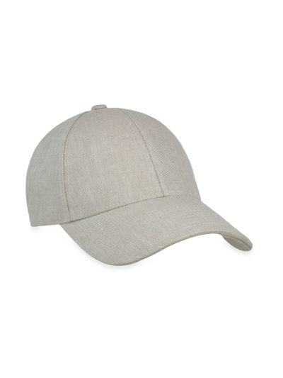 Shop Varsity Headwear Men's Linen Baseball Hat In Hampton Beige Linen