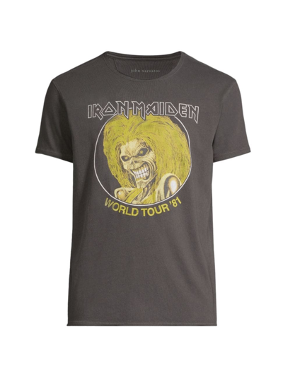 Shop John Varvatos Men's Iron Maiden Graphic T-shirt In Coal