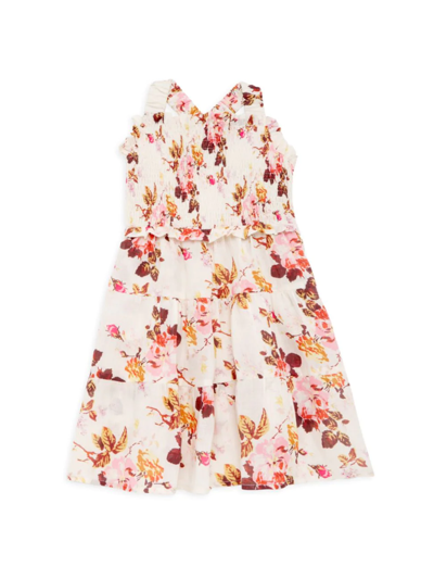 Shop Sea Little Girl's & Girl's Esme Printed Smocked Dress In Cream