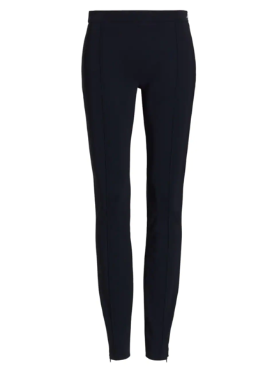 Shop Adam Lippes Women's Slim-leg Ankle-zip Pants In Black