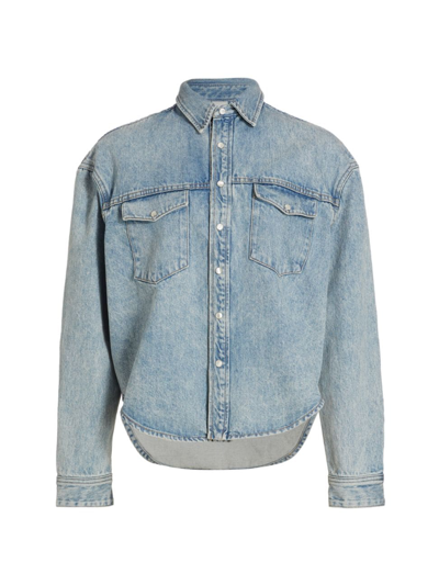 Shop Wardrobe.nyc Women's Faded Denim Jacket In Blue