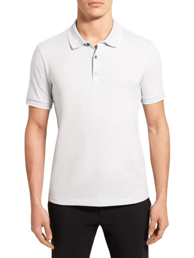 Shop Theory Contrast Comfort-fit Polo Shirt In Olympic Ivory
