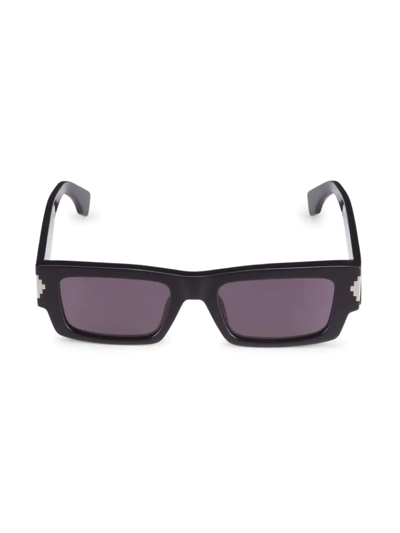 Shop Marcelo Burlon County Of Milan Men's Alerce Rectangular Sunglasses In Black Dark Grey