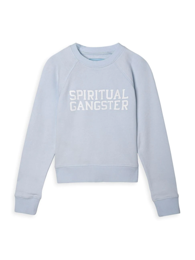Shop Spiritual Gangster Girl's Bridget Raglan Sweatshirt In Aquarius
