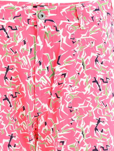 Paccbet Workwear Floral Pants In Pink