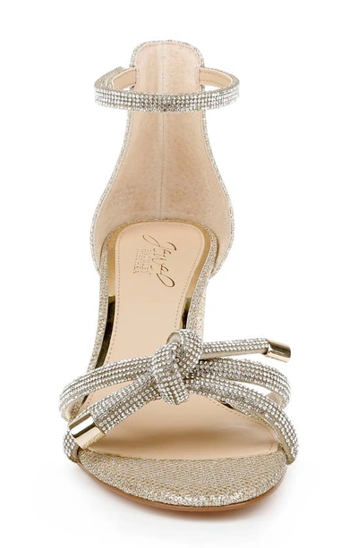 Shop Jewel Badgley Mischka Lena Ankle Strap Sandal In Light Gold