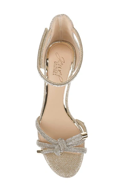Shop Jewel Badgley Mischka Lena Ankle Strap Sandal In Light Gold