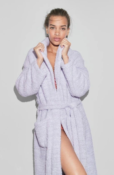 Shop Barefoot Dreams Cozychic® Unisex Robe In Heather Mauve Mist-pearl