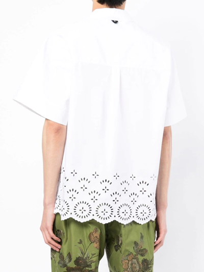 Shop Erdem Broderie Anglais Cotton Shirt In White