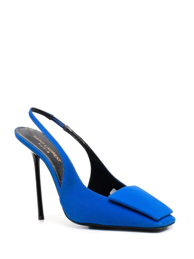 Saint Laurent George Square Toe Pumps In Blue