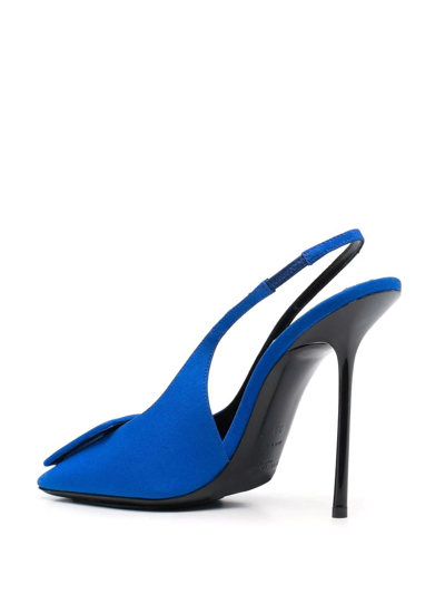 Saint Laurent George Square Toe Pumps In Blue