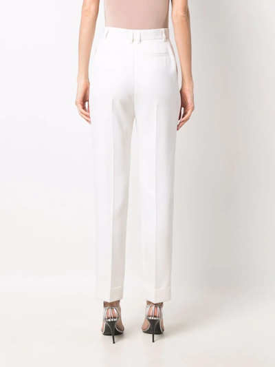 Shop Saint Laurent Wool Tailored Trousers In White