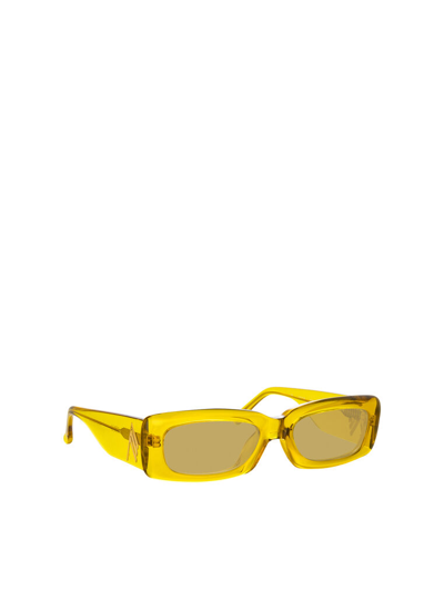 Shop Attico 'mini Marfa' Sunglasses In Mustard/yellow Gold + Mustard Lenses