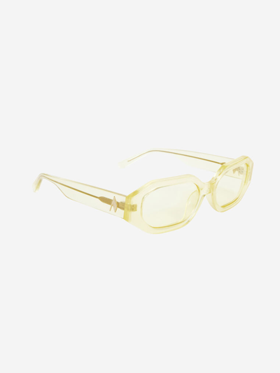 Shop Attico 'irene' Sunglasses In Yellow/yellow Gold + Yellow Lenses