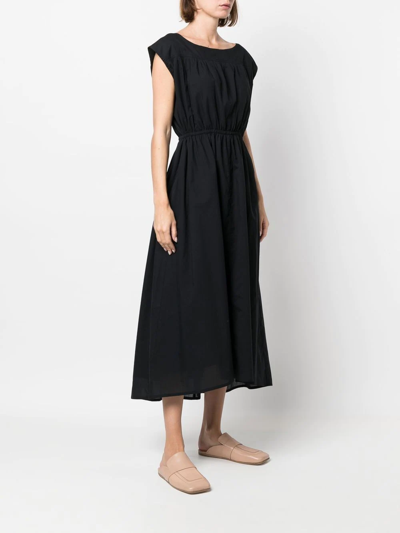 Shop Totême Asymmetric Midi Dress In Black