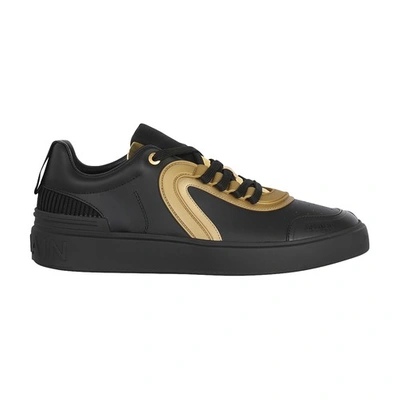 Balmain B Skate Low Top Leather & Suede Sneakers In Ead Noir Or | ModeSens