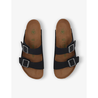 Shop Birkenstock Arizona Vegan Leather Sandals In Earthy Vegan Black