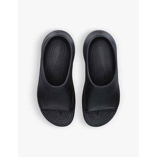 Balenciaga X Crocs perforated rubber slides - Black