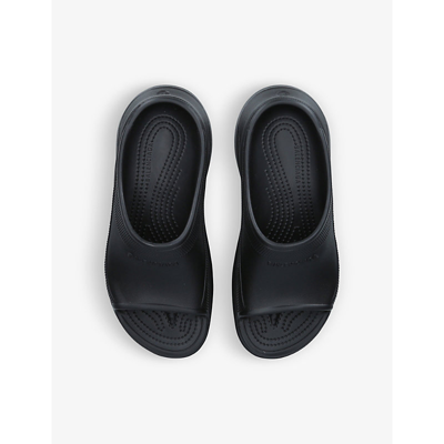 Shop Balenciaga X Crocs Pool Rubber Sliders In Black