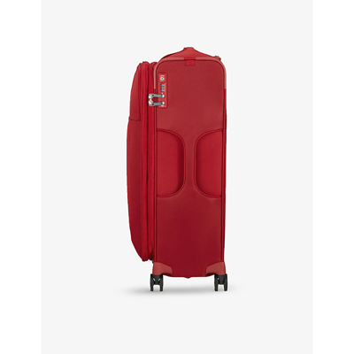 Shop Samsonite Spinner Soft-shell 4 Wheel Branded Woven Cabin Suitcase 71cm In Chili Red