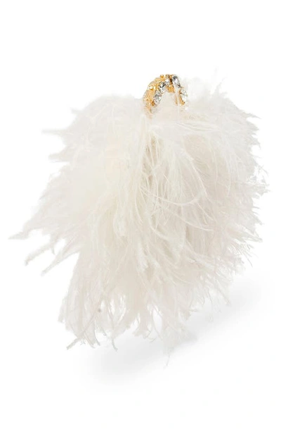 Shop L'alingi Feather Top Handle Bag In White
