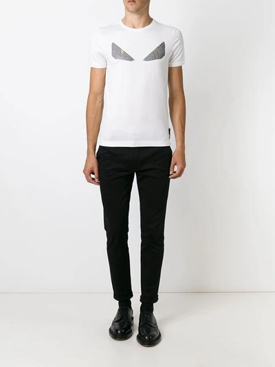Shop Fendi T-shirt Mit Bug-print In F0qa0 White