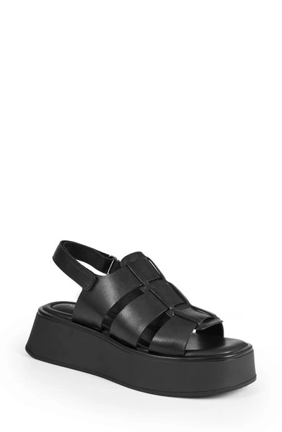 Shop Vagabond Shoemakers Courtney Platform Slingback Sandal In Black/ Black