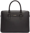 DOLCE & GABBANA Black Grained Leather Briefcase