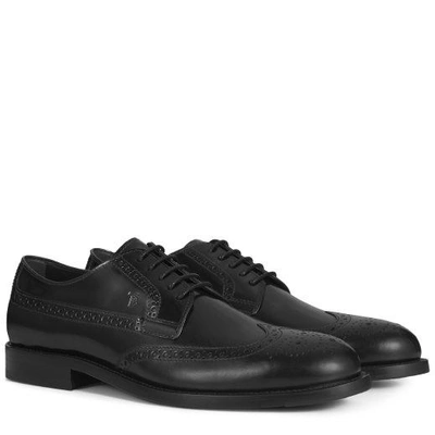 Shop Tod's Lace-up Shoes In Leather In Black