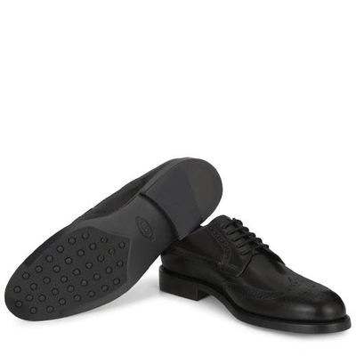 Shop Tod's Lace-up Shoes In Leather In Black