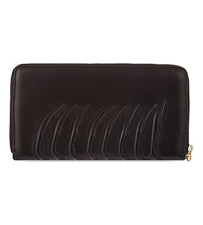 Shop Alexander Mcqueen Ribcage Zip-around Wallet In Black