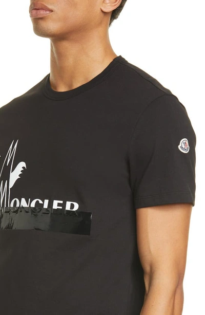 Shop Moncler Duct Tape Logo Graphic Tee In Black