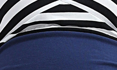 Shop Kimi And Kai Margot Maternity Body-con Dress In Navy/ Ivory