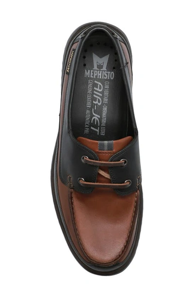 Shop Mephisto Trevis Boat Shoe In Brown/ Black