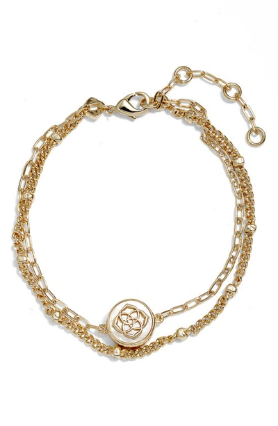 Shop Kendra Scott Dira Chain Bracelet In Ivory Mother Of Pearl