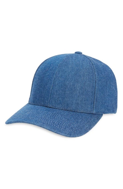 Shop Varsity Headwear Cotton Denim Baseball Cap In Raw Blue Denim