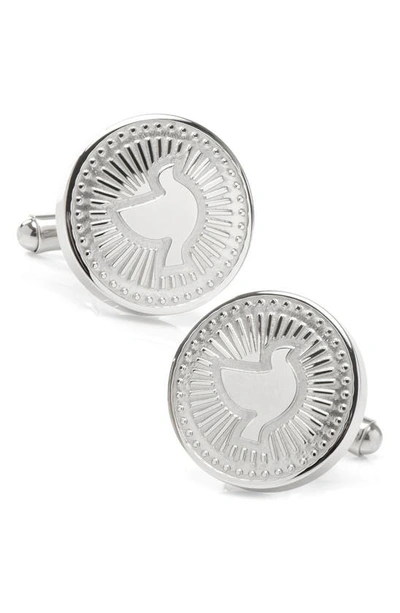 Shop Cufflinks, Inc . Silver Dove Radial Cuff Links