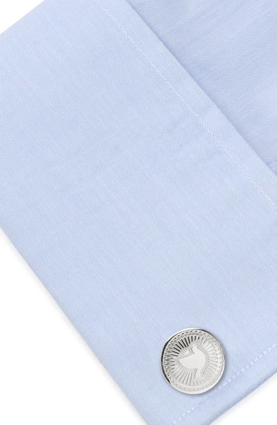 Shop Cufflinks, Inc . Silver Dove Radial Cuff Links