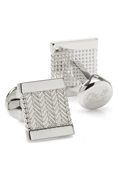 Shop Cufflinks, Inc Herringbone Cuff Links In Silver