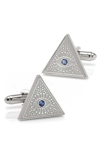Cufflinks, Inc Evil Eye Amulet Cuff Links In Silver