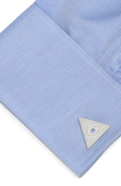 Cufflinks, Inc Evil Eye Amulet Cuff Links In Silver