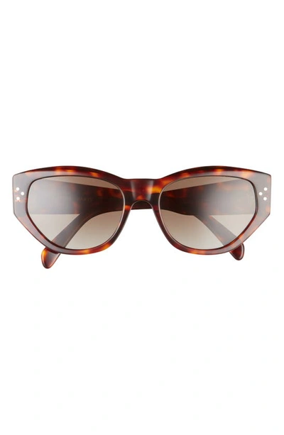 Shop Celine Bold 3 Dots 54mm Cat Eye Sunglasses In Dark Havana / Brown Polarized