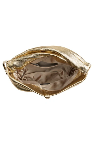 Shop Jimmy Choo Bonny Metallic Leather Handbag In Gold