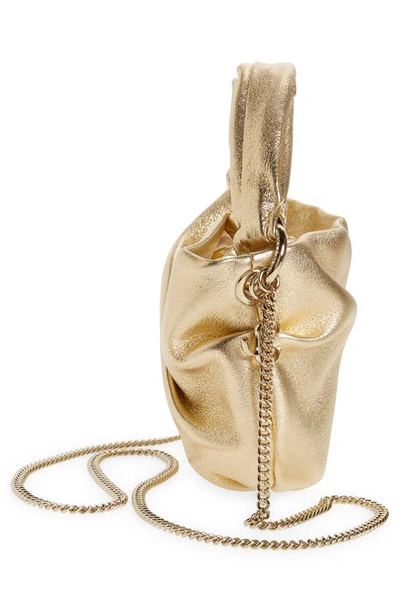 Shop Jimmy Choo Bonny Metallic Leather Handbag In Gold
