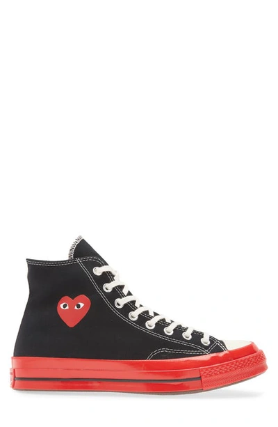 Shop Comme Des Garçons Play X Converse Chuck Taylor® Hidden Heart Red Sole High Top Sneaker In Black