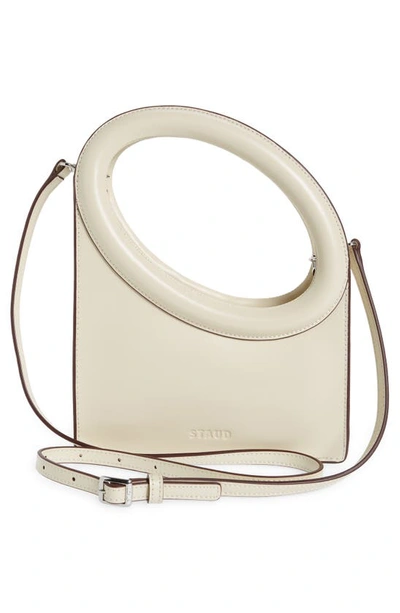 Staud Limone Leather Handbag In Cream