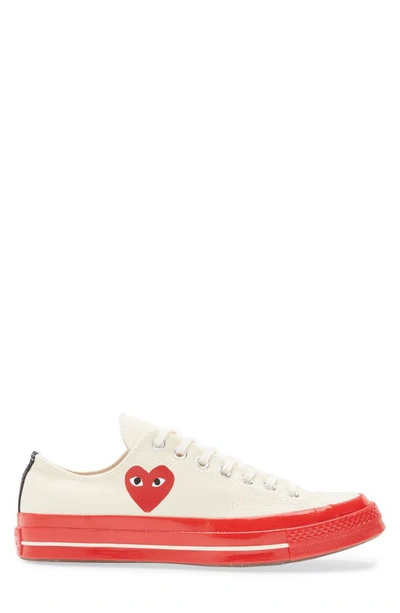 Shop Comme Des Garçons Play X Converse Chuck Taylor® Hidden Heart Red Sole Low Top Sneaker In White