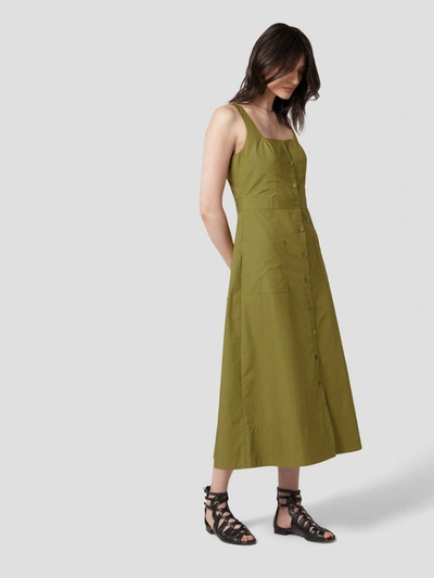 Shop Equipment Aris Cotton Dress In Avocado Green